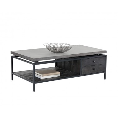 Sunpan Norwood Coffee Table - Angled with Decor