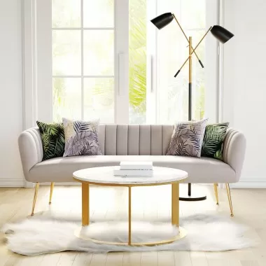 Zuo Modern Deco Sofa in Beige - Lifestyle