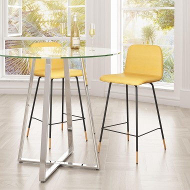 Zuo Modern Var Counter Stool in Yellow - Lifestyle