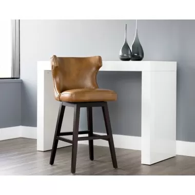 Neville Swivel Barstool - Tobacco Tan - Lifestyle