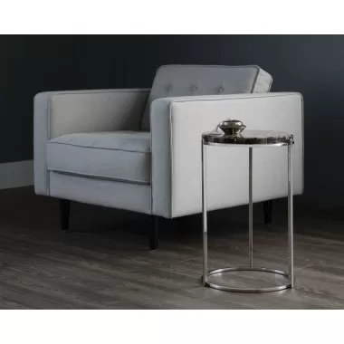 Sunpan Tillie End Table With Stainless Steel Frame in Black Agate Stone - Lifestyle