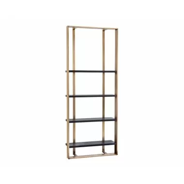  Sunpan Dalton Bookcase - Antique Brass - Black