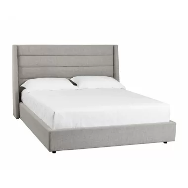Sunpan Emmit Bed - Queen In Marble - Angled