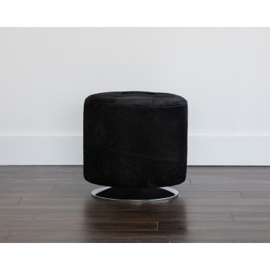 SUNPAN Domani Swivel Ottoman - Small In Onyx - Lifestyle