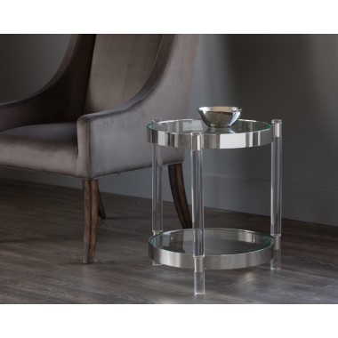  Sunpan York Side Table - Stainless Steel  - Lifestyle