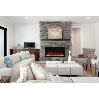 45" Tall Indoor Or Outdoor Electric Built-in Fireplace - Lifestyle 1