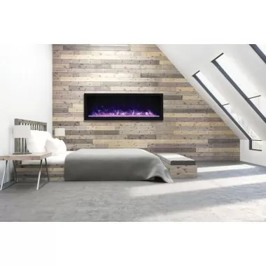 65" Tall Indoor Or Outdoor Electric Built-in Only With Black Steel Surround Fireplace - Lifestyle 1
