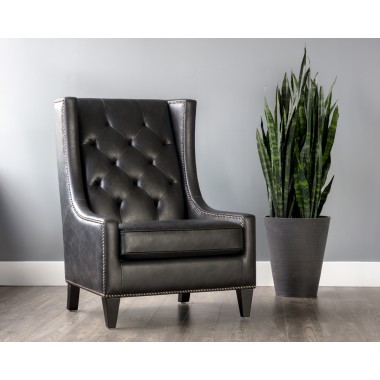 Sunpan Ohio Lounge Chair - Coal Black - Lifestyle