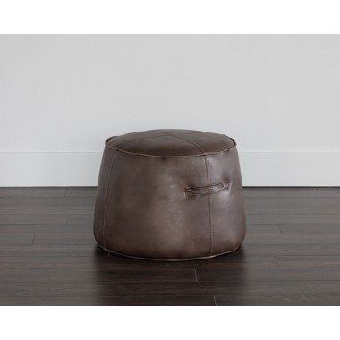 Sunpan Mitchell Ottoman - Havana Dark Brown - Front View