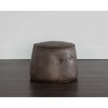 Sunpan Mitchell Ottoman - Havana Dark Brown - Front View
