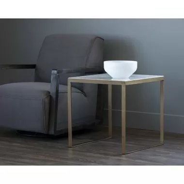  Sunpan Evert End Table - White - Lifestyle