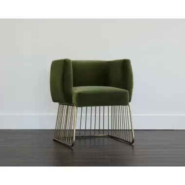 Sunpan Gala Dining Armchair - Forest Green - Lifestyle