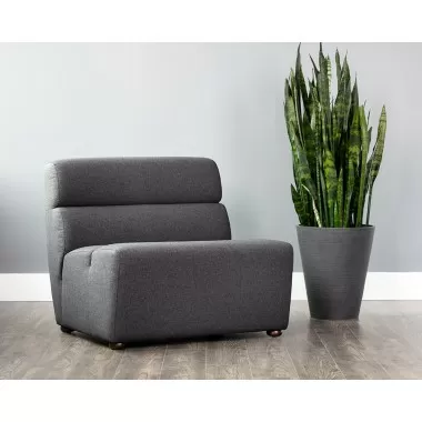 Cornell Modular - Armless Chair - Polo Club Kohl Grey - Lifestyle