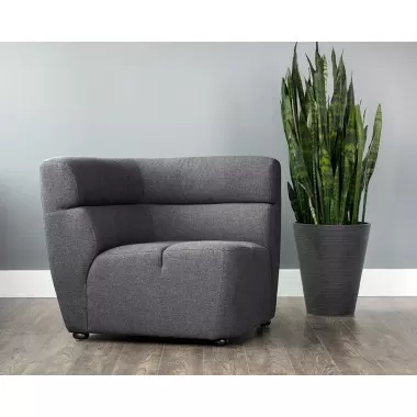 Cornell Modular - Corner Chair - Polo Club Kohl Grey - Lifestyle