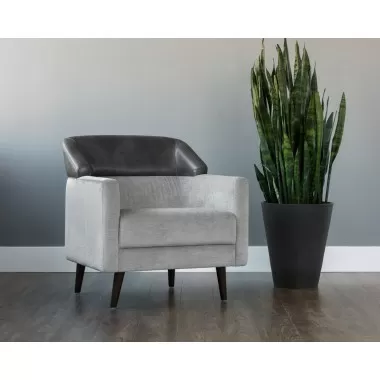 Sunpan Napoleon Lounge Chair - Polo Club Stone / Overcast Grey - Lifestyle