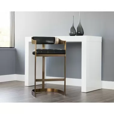 Sunpan Beaumont Barstool in Antique Brass And Cantina Black - Lifestyle