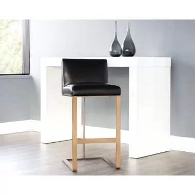 Sunpan Dean Barstool - Antique Brass - Cantina Black - Lifestyle