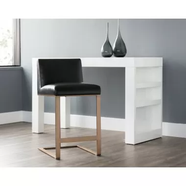 Dean Counter Stool - Antique Brass - Cantina Black - Lifestyle