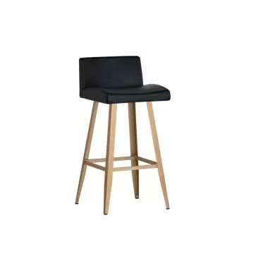 Sunpan Dani Counter Stool - Onyx - Front Side Angle