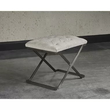 Sunpan Coral Stool In Gunmetal And Polo Club Stone - Lifestyle