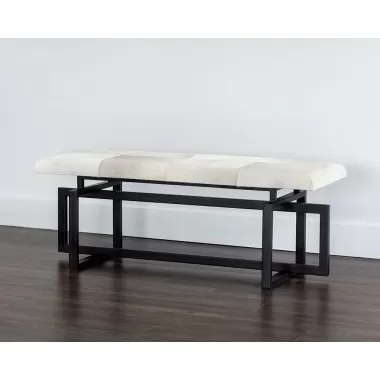 Sunpan Pilar Bench - Grey - Lifestyle