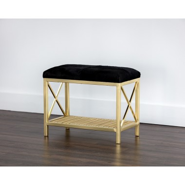 Bria Bench - Antique Brass - Black - Lifestyle