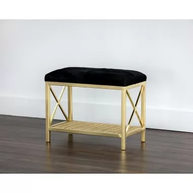 Bria Bench - Antique Brass - Black - Lifestyle