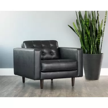 Sunpan Donnie Armchair - Coal Black - Lifestyle