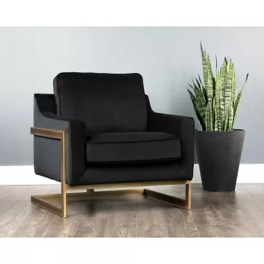 Kalmin Lounge Chair - Abbington Black - Lifestyle 