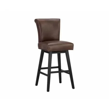 SUNPAN Hamlet Swivel Barstool - Havana Dark Brown,Frontview