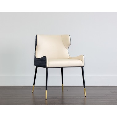 Gianni Dining Chair - Dillon Cream / Dillon Thunder - Lifestyle