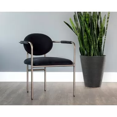 Rylan Dining Armchair - Abbington Black/Abbington Navy/Dillon Cream, Lifestyle