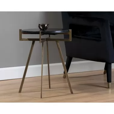 Sunpan Anak Side Table in Black - Lifestyle