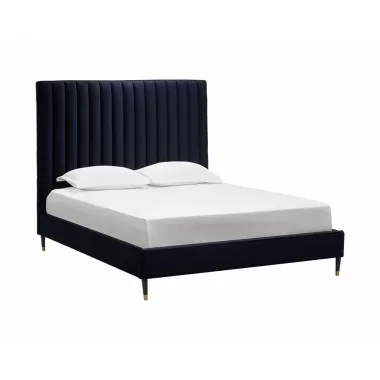 Yosi Bed - Queen - Abbington Navy - Angled View