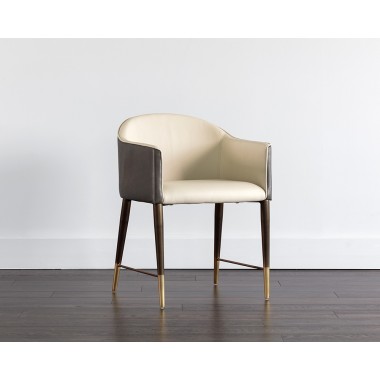 Sunpan Kylin Dining Armchair - Dillon Cream and Bravo Ash - Lifestyle