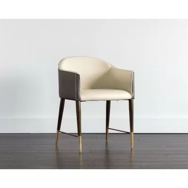 Sunpan Kylin Dining Armchair - Dillon Cream and Bravo Ash - Lifestyle