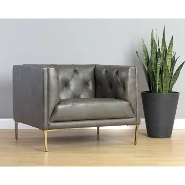 Westin Armchair - Vintage Steel Grey Leather - Lifestyle