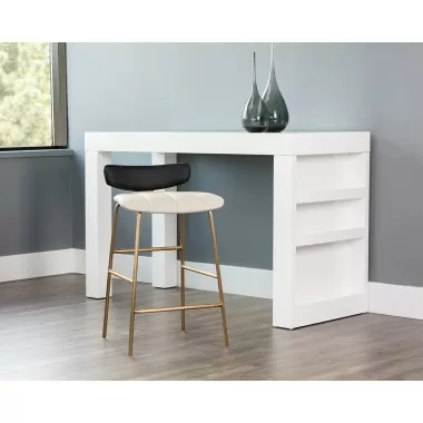 Lorelei Counter Stool - Dillon Cream / Dillon Black - Lifestyle