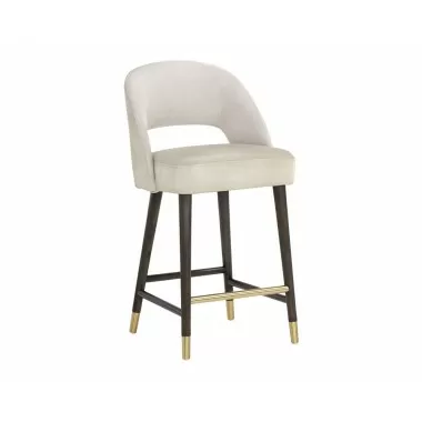 Monae Counter Stool - Bravo Cream / Polo Club Muslin - Angled View
