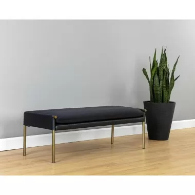 Sunpan Bellevue Bench in Abbington Black / Bravo Black - Lifestyle 2