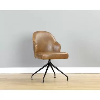 Bretta Swivel Dining Chair - Tobacco Tan - Lifestyle