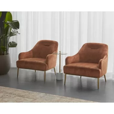 Sunpan Cameron Lounge Chair In Nono Rust - Lifestyle 2