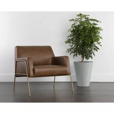 Sunpan Cybil Lounge Chair in Vintage Caramel Leather - Lifestyle