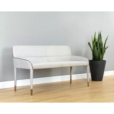 Sunpan Cortland Banquette in Belfast Oatmeal - Lifestyle