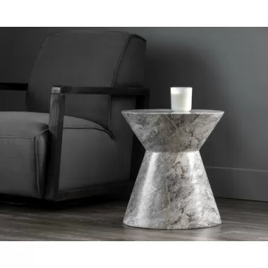 Sunpan Aastley End Table - Marble Look Grey 3