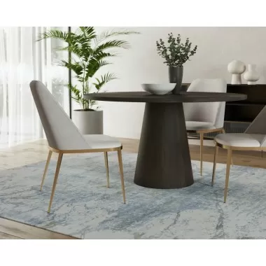 Sunpan Althea Dining Table - Round in Brown Oak 54" -  Lifestyle