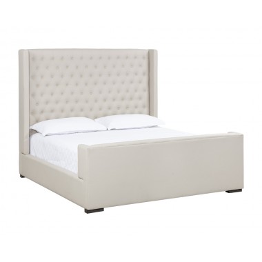 Sunpan Brittany Bed in Dillon Cream - King - Front Side Angle