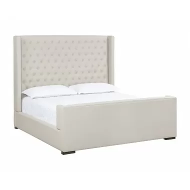 Sunpan Brittany Bed in Dillon Cream - King - Front Side Angle