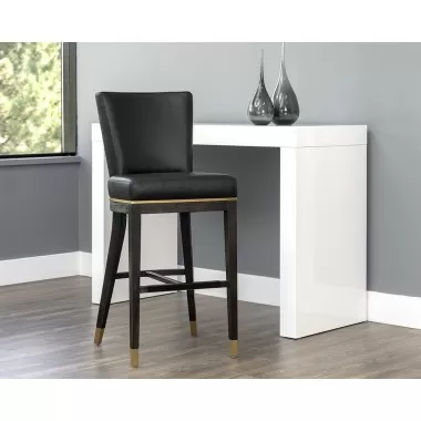 Sunpan Alister Barstool in Bravo Black and Abbington Black - Lifestyle