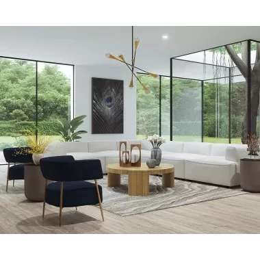 Sunpan Alouette Coffee Table in Aged Oak - Lifestyle